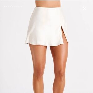 Hartley Mini Satin Skirt - Ivory